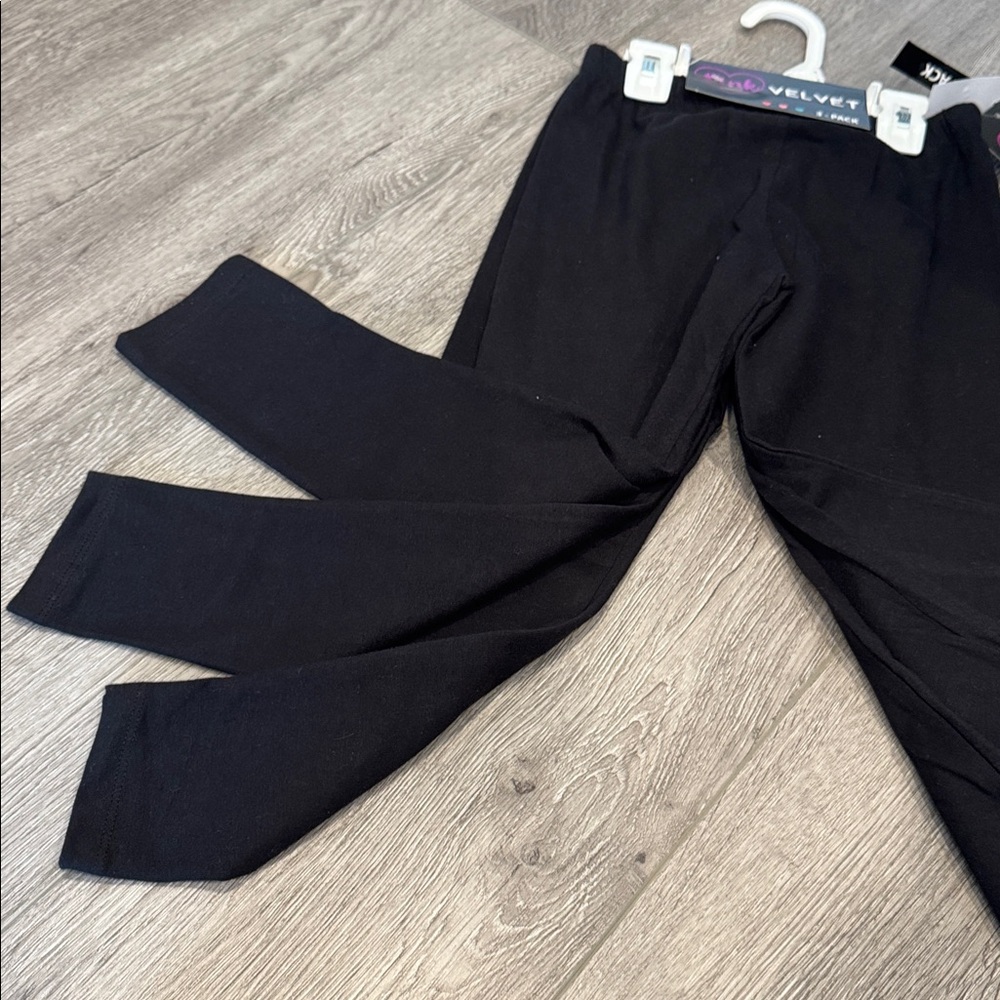 🆕 3 pack girls cotton Black Leggings size 5/6 C15